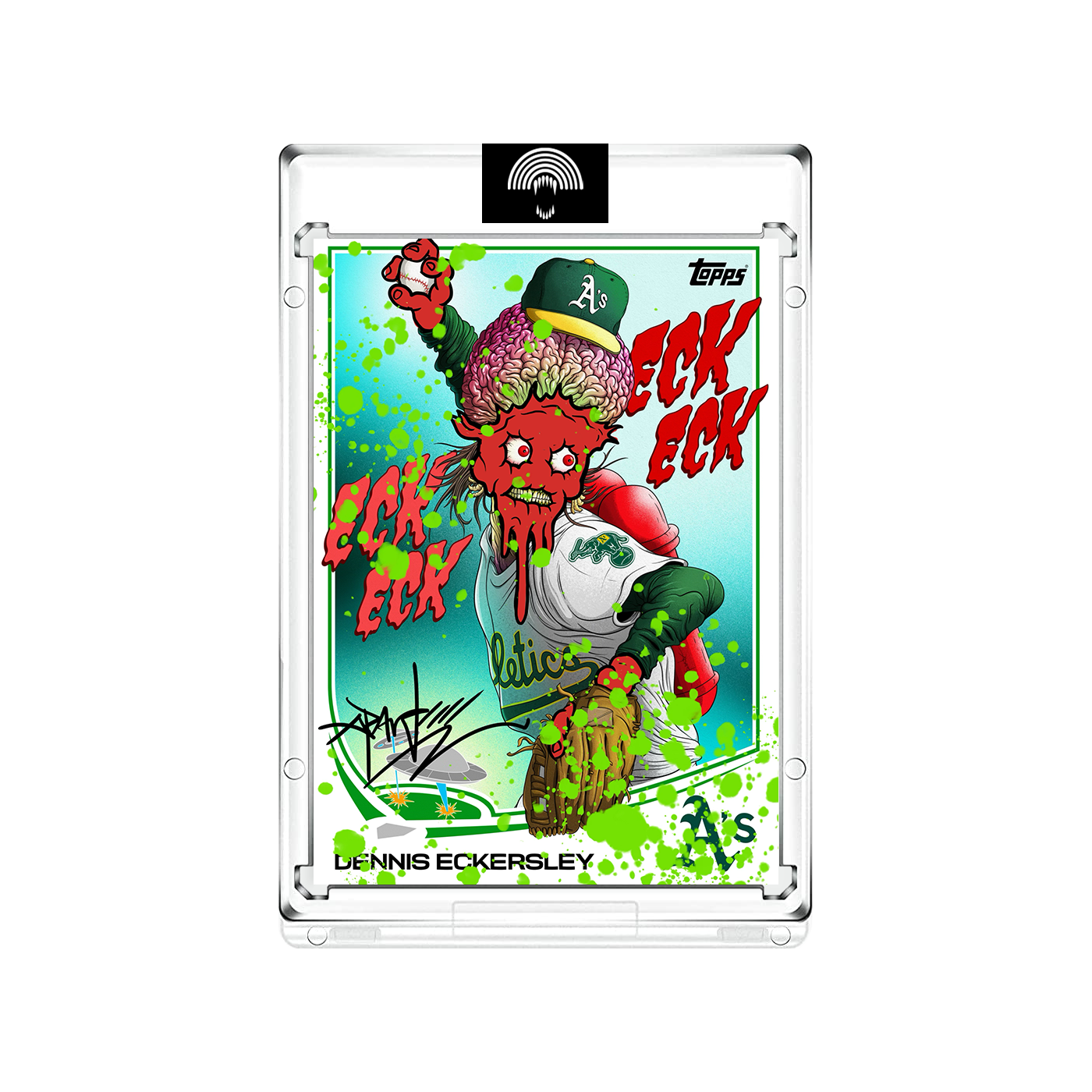 Alex Pardee Artist Autos // Dennis Eckersley - Hand Embellished