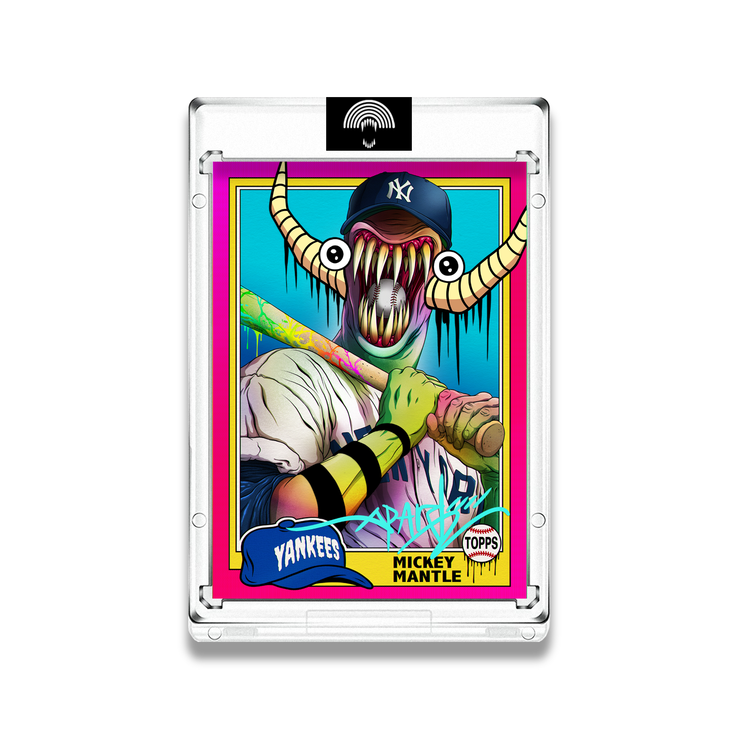 Alex Pardee Artist Autos // Mickey Mantle - Hand Embellished