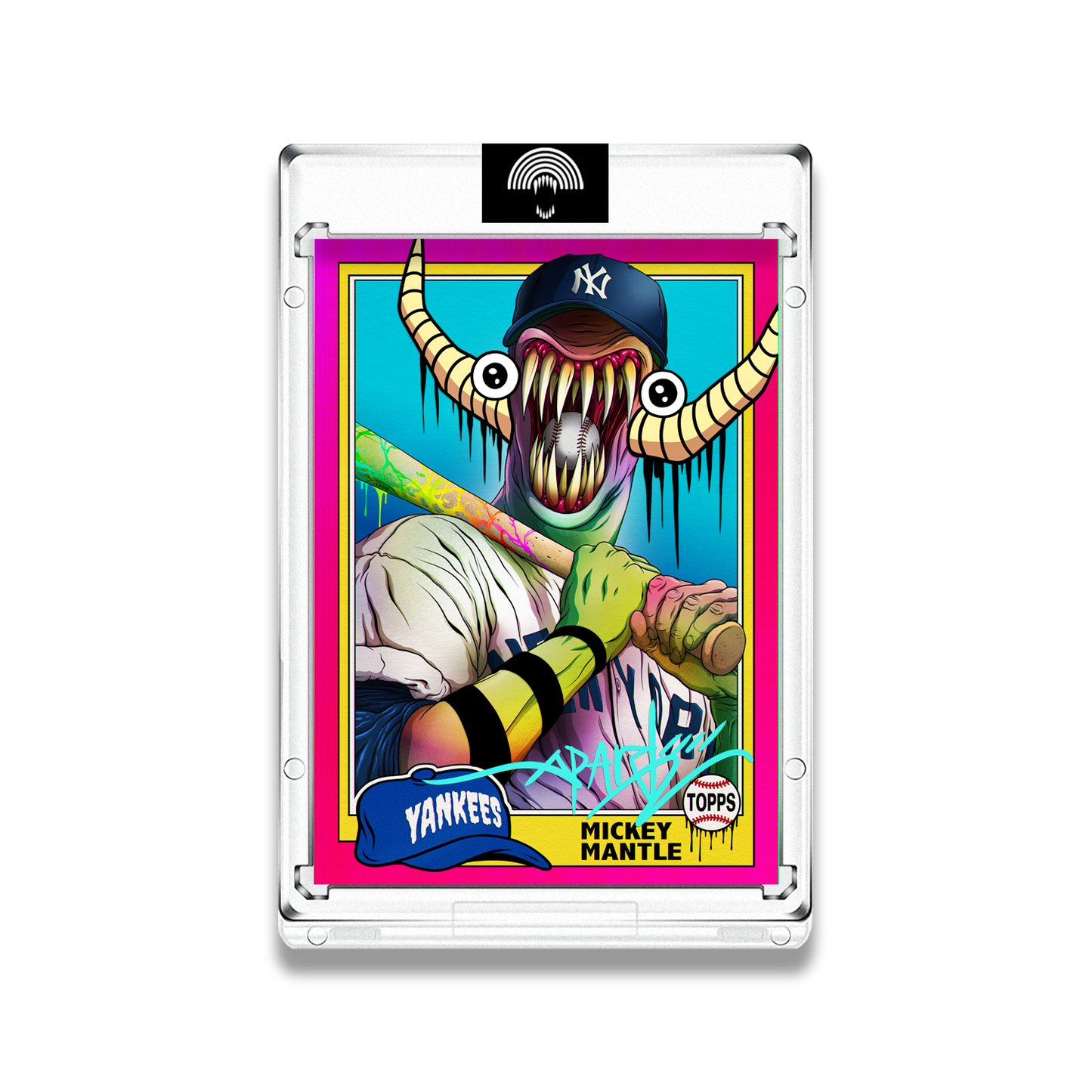 Alex Pardee Artist Autos // Mickey Mantle - Hand Embellished